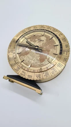 Schweizer Condor Tischuhr mit Weltkarte, 1950er