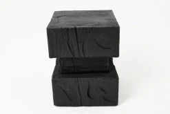 Sculptural Hardwood Side Table by Logniture