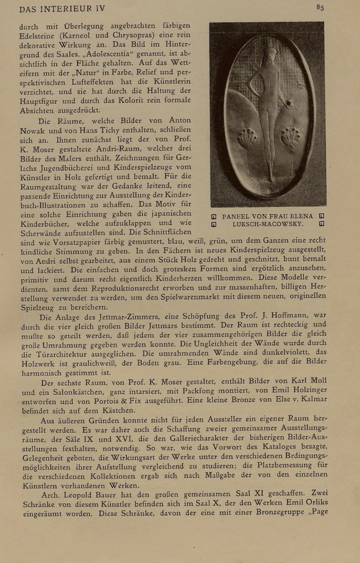 Secession Relief mit zwei weiblichen Akten und einer Weinrebe von Elena Luksch-Makowsky, Wien, 1903