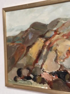 S.E. Hellqvist, Landschaftskomposition, 1968, Ölgemälde auf Tafelbild, gerahmt