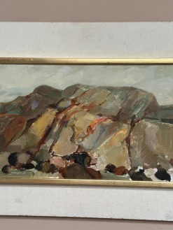S.E. Hellqvist, Landschaftskomposition, 1968, Ölgemälde auf Tafelbild, gerahmt