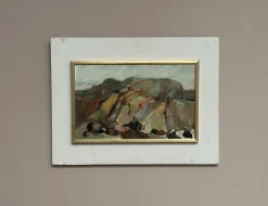 S.E. Hellqvist, Landschaftskomposition, 1968, Ölgemälde auf Tafelbild, gerahmt