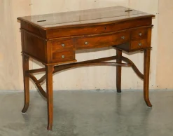 Sekretär Schreibtisch & Brauner Ledersessel von Theodore Alexander, 2er Set