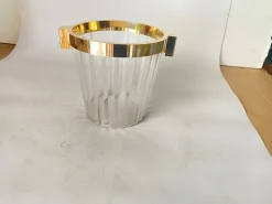 Sektkübel Aus Transparentem Kunststoff & Messing, Frankreich, 20. Jahrhundert