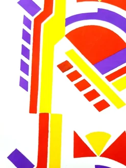 Serge Gladky - Bunte Art Deco Komposition - Original Pochoir C.1925