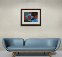 Serge Poliakoff, Komposition Blau, Grün und Rot, 1961, Gerahmt