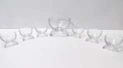Servierschalen aus Kristallglas von Taddei Sestini für Kristall Krisla, 1970er, 7 Set