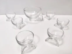 Servierschalen aus Kristallglas von Taddei Sestini für Kristall Krisla, 1970er, 7 Set