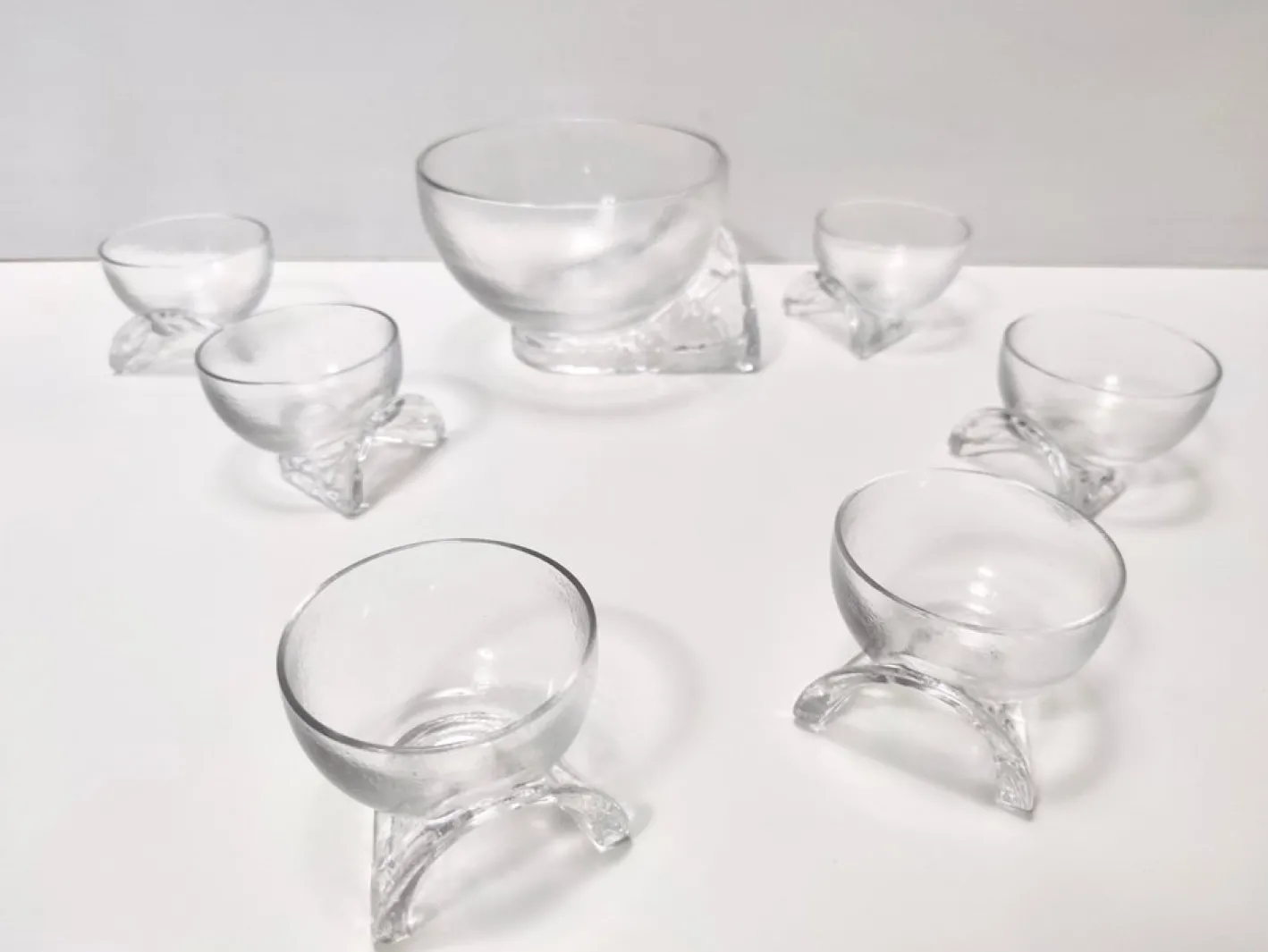 Servierschalen aus Kristallglas von Taddei Sestini für Kristall Krisla, 1970er, 7 Set