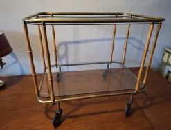 Servierwagen aus Kunstbambus, 1960er