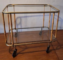 Servierwagen aus Kunstbambus, 1960er