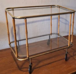 Servierwagen aus Kunstbambus, 1960er