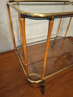 Servierwagen aus Kunstbambus, 1960er