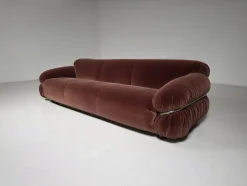 Sesann Sofa in Altrosa von Gianfranco Frattini für Cassina, 1970er