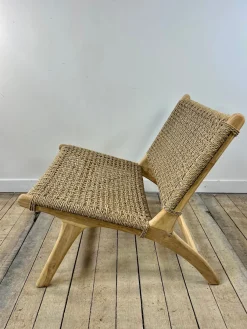 Sessel aus Teak und Geflochtenem Seegras, 2000er