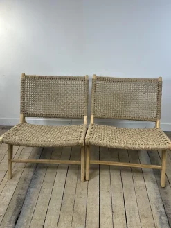 Sessel aus Teak und Geflochtenem Seegras, 2000er