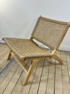 Sessel aus Teak und Geflochtenem Seegras, 2000er