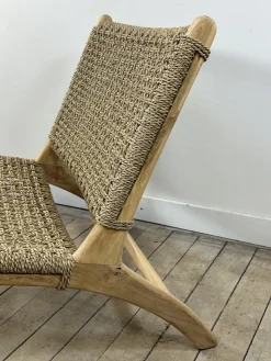 Sessel aus Teak und Geflochtenem Seegras, 2000er
