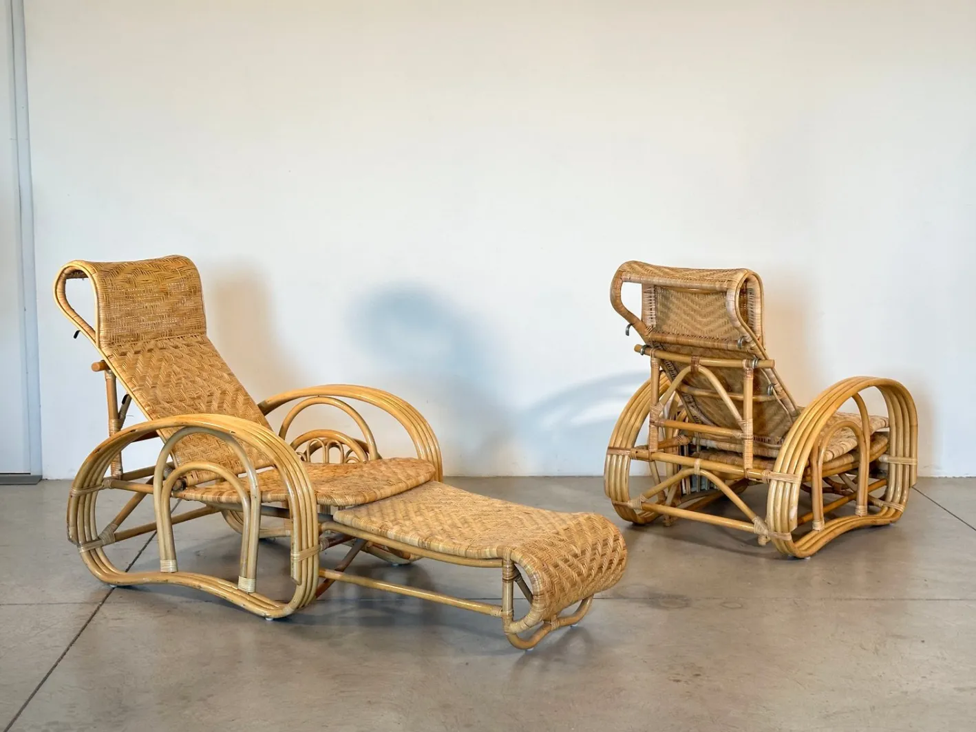 Set aus Bambus Sesseln, 1980er