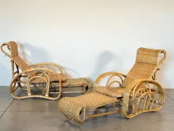 Set aus Bambus Sesseln, 1980er