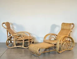 Set aus Bambus Sesseln, 1980er