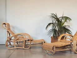 Set aus Bambus Sesseln, 1980er