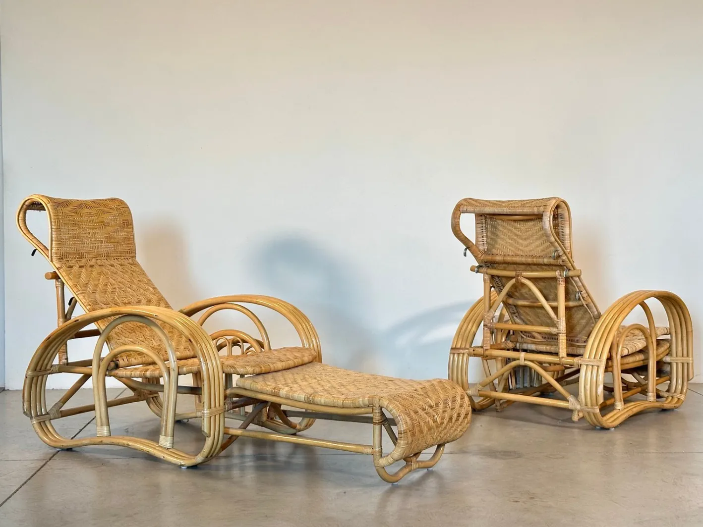 Set aus Bambus Sesseln, 1980er