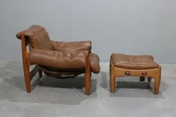 Set aus Sheriff Sessel und Fußhocker von Sergio Rodrigues für ISA, 1960er