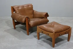 Set aus Sheriff Sessel und Fußhocker von Sergio Rodrigues für ISA, 1960er