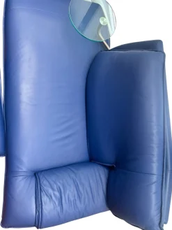Set aus Tagesbett und Fußhocker aus Leder von Nicoletti, Italien, 1980er