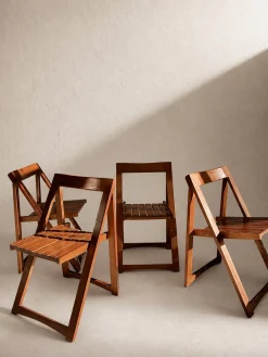 Set of 4 Mid-Century Modern Trieste Walnuss Klappstühle, 1960er, 4er Set