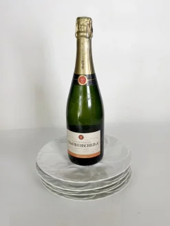 Set von 4 Majolika Teller aus weißer Keramik, Frankreich, 1980er, 4er Set
