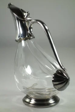 Sheffield und Kristall Schnapsflasche, 1930er