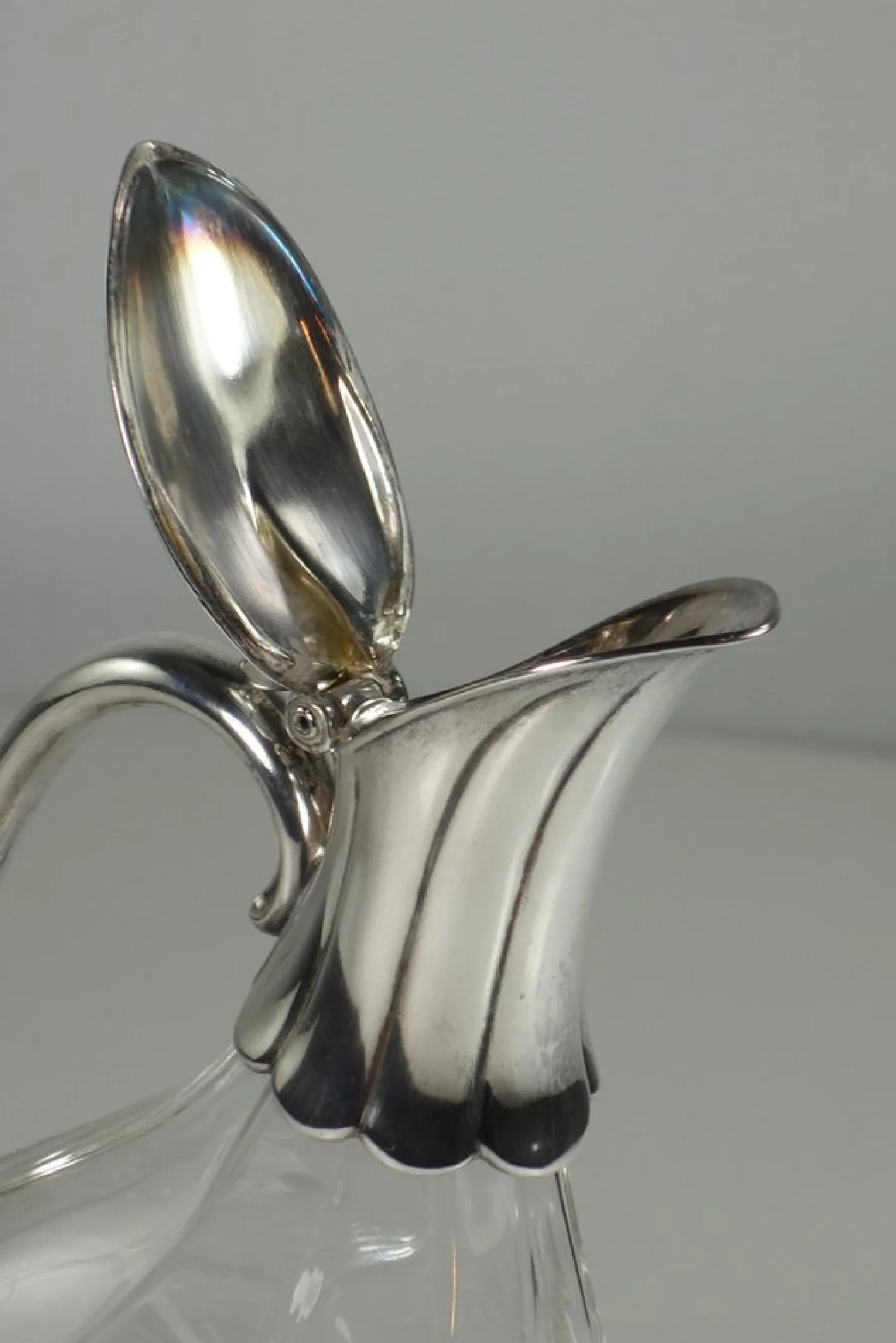 Sheffield und Kristall Schnapsflasche, 1930er