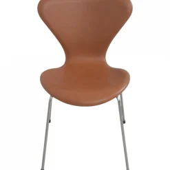 Sieben Stühle aus Nussholz und Leder von Arne Jacobsen, 1970er, 6er Set