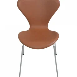 Sieben Stühle aus Nussholz und Leder von Arne Jacobsen, 1970er, 6er Set
