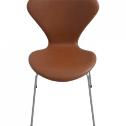 Sieben Stühle aus Nussholz und Leder von Arne Jacobsen, 1970er, 6er Set