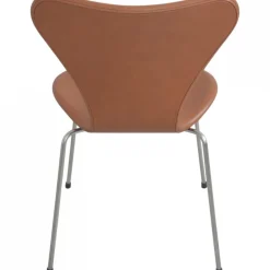 Sieben Stühle aus Nussholz und Leder von Arne Jacobsen, 1970er, 6er Set