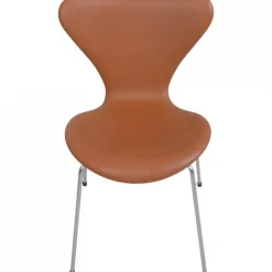 Sieben Stühle aus Nussholz und Leder von Arne Jacobsen, 1970er, 6er Set