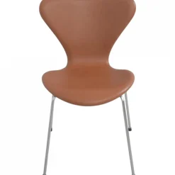 Sieben Stühle aus Nussholz und Leder von Arne Jacobsen, 1970er, 6er Set