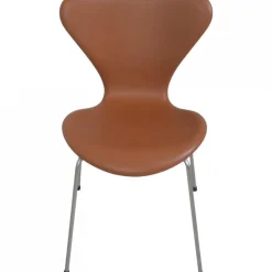 Sieben Stühle aus Nussholz und Leder von Arne Jacobsen, 1970er, 6er Set