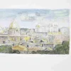 Sigfrido Oliva, Blick auf Rom, Künstlersichere Radierung, 1980er