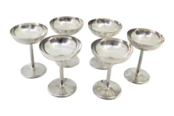Silberne Champagnergläser, 6 . Set
