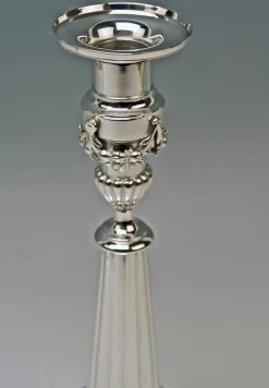 Silberne Kerzenständer von Haller, Augsburg, 2 . Set