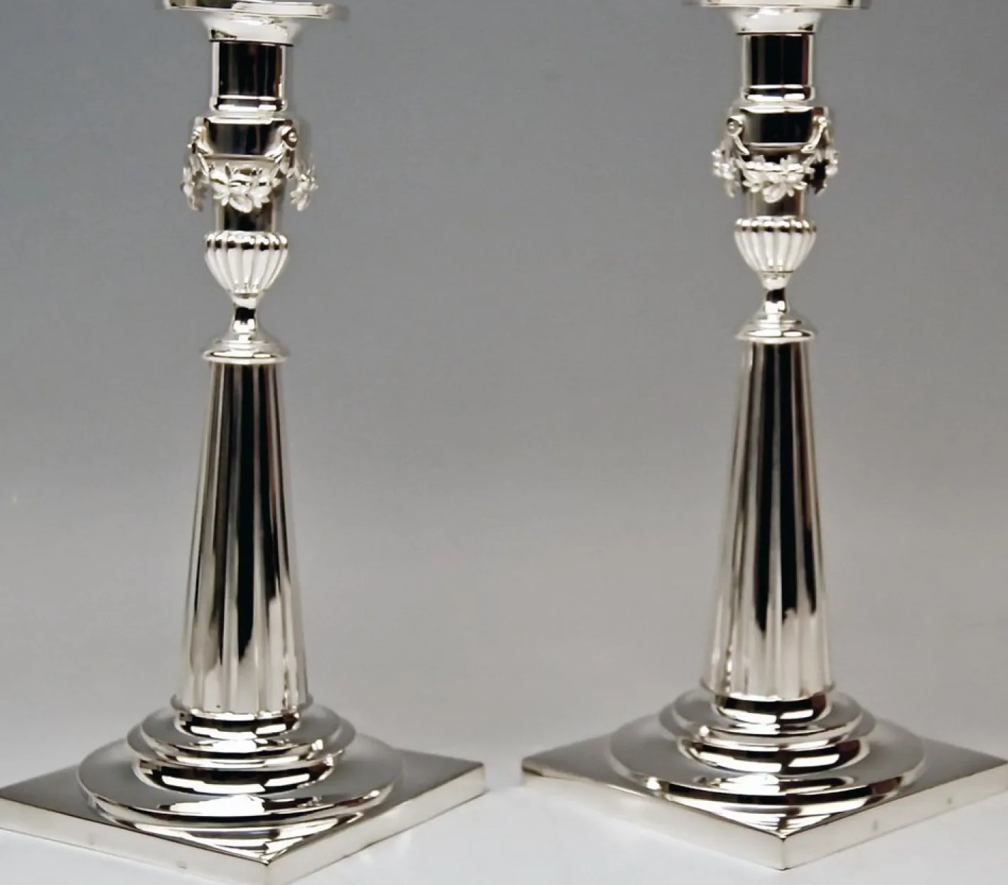 Silberne Kerzenständer von Haller, Augsburg, 2 . Set