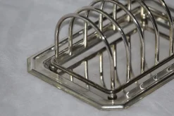 Silberner Toastständer mit Tablett, 1950er