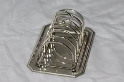 Silberner Toastständer mit Tablett, 1950er