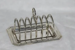 Silberner Toastständer mit Tablett, 1950er