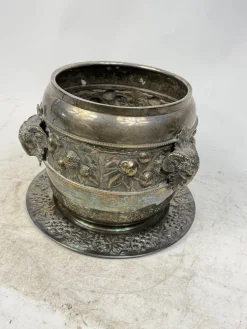 Silberner Vintage Eiskübel aus Metall & Champagner, 1950er, 2er Set
