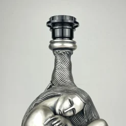 Silberne Vintage Man and Woman Tischlampe von Ottaviani, Italien, 1970er